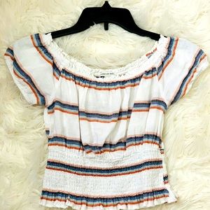 Off the shoulder multicolor crop top